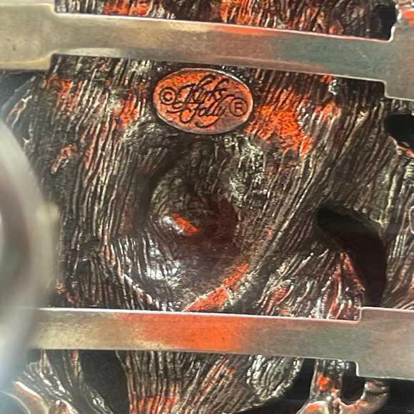 Kirks Folly Lion Cuff Bracelet Silvertone with Crystals - Picture 6 of 9